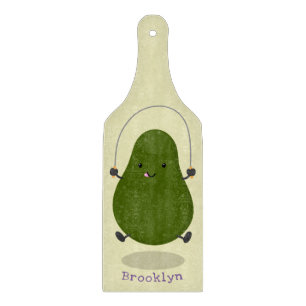Cute avocado spring cartoon illustratie snijplank