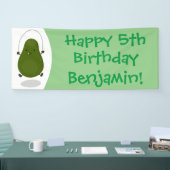 Cute avocado spring cartoon illustratie spandoek (Beurs)