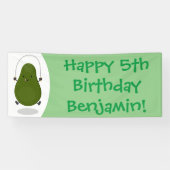 Cute avocado spring cartoon illustratie spandoek (Horizontaal)