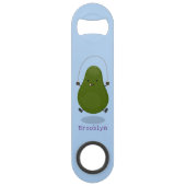 Cute avocado spring cartoon illustratie speed flessenopener (Achterkant)