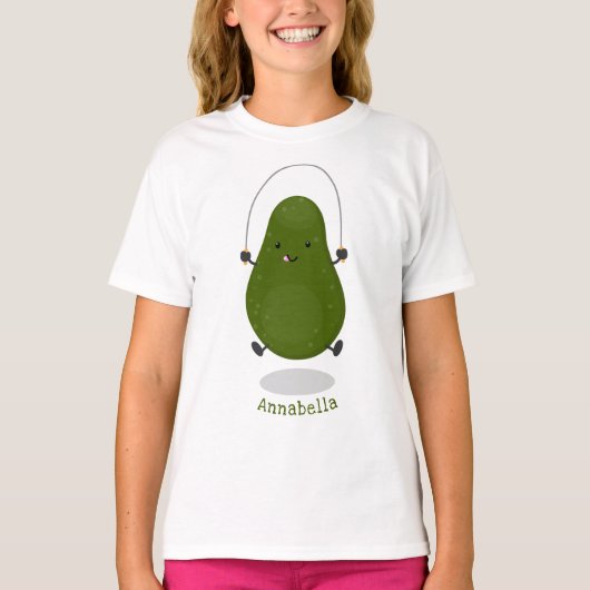 Cute avocado spring cartoon illustratie t-shirt (Voorkant)