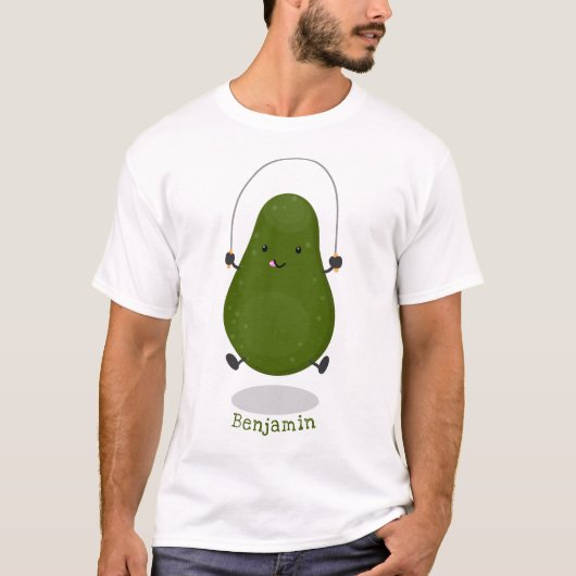 Cute avocado spring cartoon illustratie t-shirt (Voorkant)