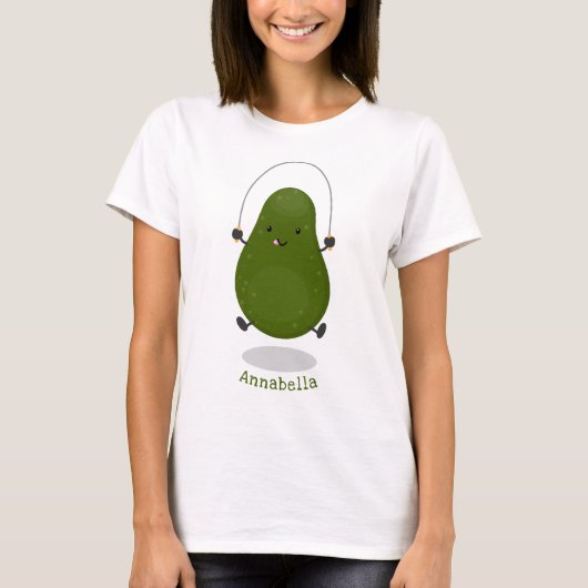 Cute avocado spring cartoon illustratie t-shirt (Voorkant)
