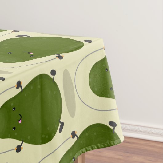 Cute avocado spring cartoon illustratie tafelkleed (Voorbeeld)