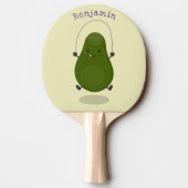 Cute avocado spring cartoon illustratie tafeltennisbatje (Achterkant)