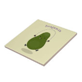 Cute avocado spring cartoon illustratie tegeltje (Zijkant)
