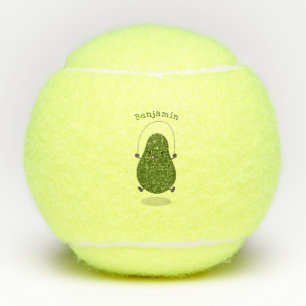 Cute avocado spring cartoon illustratie tennisballen