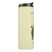 Cute avocado spring cartoon illustratie thermosbeker (Gedraaid links)