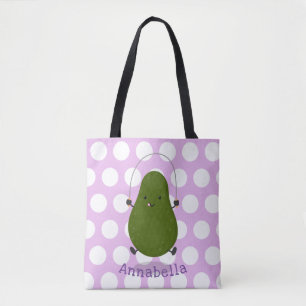 Cute avocado spring cartoon illustratie tote bag