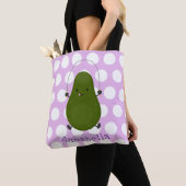Cute avocado spring cartoon illustratie tote bag (Dichtbij)