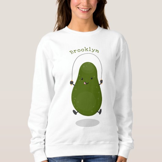 Cute avocado spring cartoon illustratie trui (Voorkant)