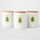 Cute avocado spring cartoon illustratie voedselcontainer etiket (Flessen)