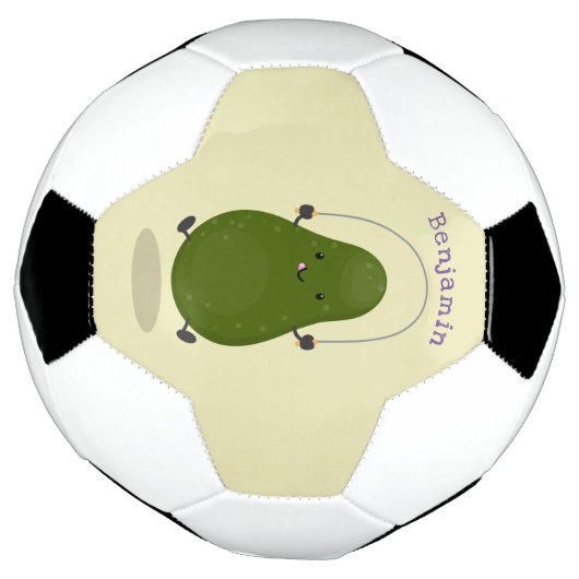 Cute avocado spring cartoon illustratie voetbal (Gedraaid)