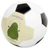 Cute avocado spring cartoon illustratie voetbal (Drie kwart)