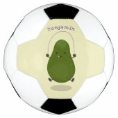 Cute avocado spring cartoon illustratie voetbal (Voorkant)