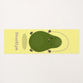 Cute avocado spring cartoon illustratie yogamat (Achterkant (horizontaal))