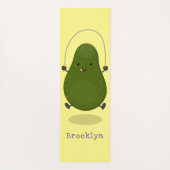 Cute avocado spring cartoon illustratie yogamat (Achterkant)