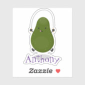 Cute avocado springtouw cartoonillustratie sticker (Vel)