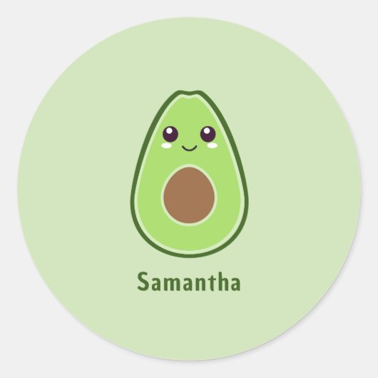Cute Avocado Sticker (Voorkant)