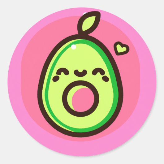 Cute Avocado Sticker (Voorkant)