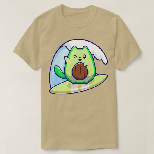 Cute Avocado Surfing Classic TShirt (Design voorkant)
