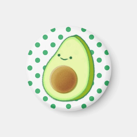 Cute Avocado Tekening Green Polka Dots Magneet (Voorkant)