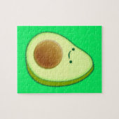 Cute Avocado tekent op groen Legpuzzel (Horizontaal)