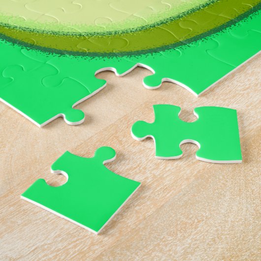 Cute Avocado tekent op groen Legpuzzel (Zijkant)