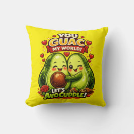 Cute Avocado Valentijnsdag Liefdesontwerp, kawaii Kussen