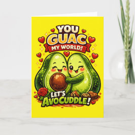 Cute Avocado Valentine’s Love Design, kawaii Love Feestdagen Kaart