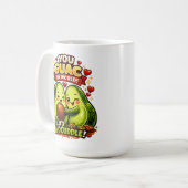 Cute Avocado Valentine’s Love Design, kawaii Love Koffiemok (Voorkant links)
