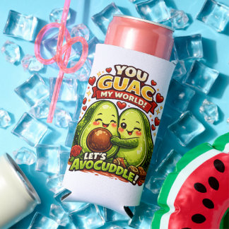 Cute Avocado Valentine’s Love Design, kawaii Love Seltzer Blikjeskoeler