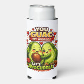 Cute Avocado Valentine’s Love Design, kawaii Love Seltzer Blikjeskoeler (Seltzer Voorkant)