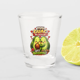 Cute Avocado Valentine’s Love Design, kawaii Love Shot Glas