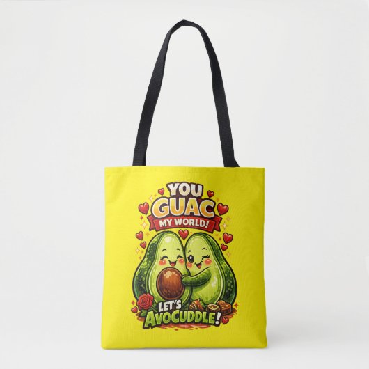 Cute Avocado Valentine’s Love Design, kawaii Love Tote Bag (Voorkant)