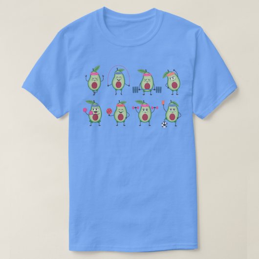 Cute Avocado Workouts T-shirt (Design voorkant)