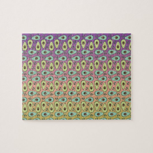 Cute Avocado's en Regenboog Ombre Gradiënt Legpuzzel (Horizontaal)