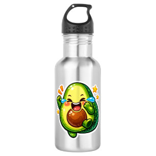 cute avocadosticker, lachende tranen van vreugdeSt Waterfles