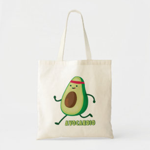 Cute Avocardio Cartoon Canvas tas