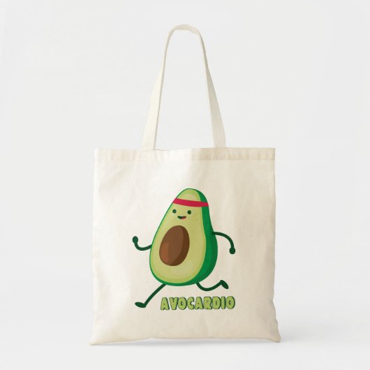 Cute Avocardio Cartoon Canvas tas (Voorkant)