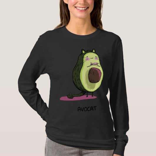 Cute Avocat Avocado Pink Cat Kitten Pun Healthy Ve T-shirt (Voorkant)