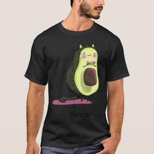 Cute Avocat Avocado Pink Cat Kitten Pun Healthy Ve T-shirt (Voorkant)