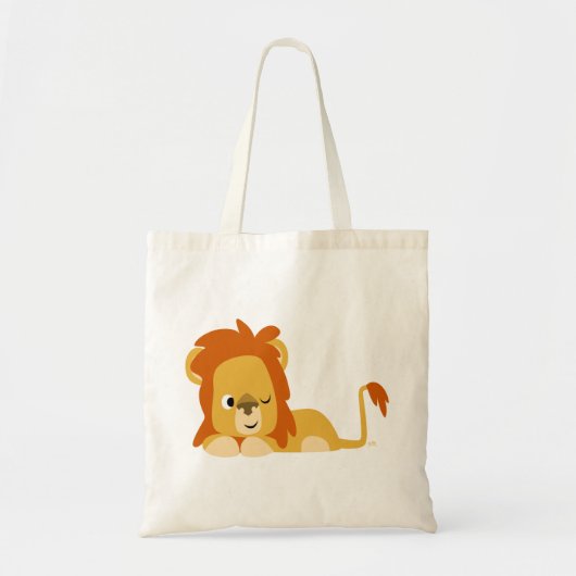 Cute Awake Cartoon Lion Bag Tote Bag (Voorkant)