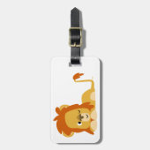 Cute Awake Cartoon Lion Bagagelabel (Voorkant verticaal)