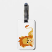 Cute Awake Cartoon Lion Bagagelabel (Achterkant verticaal)