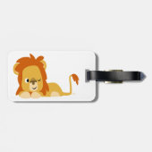 Cute Awake Cartoon Lion Bagagelabel (Achterkant horizontaal)