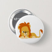 Cute Awake Cartoon Lion Button Badge (Voorkant /achterkant)