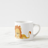 Cute Awake Cartoon Lion Espresso Kop (Rechts)