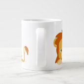 Cute Awake Cartoon Lion Grote Koffiekop (Achterkant)