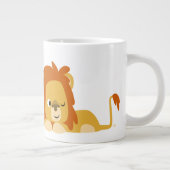 Cute Awake Cartoon Lion Grote Koffiekop (Rechts)